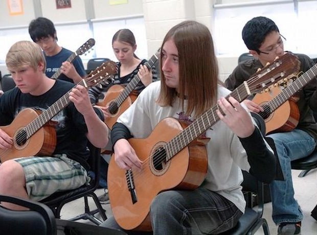 Cours de guitare en groupe